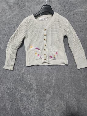 Girls Disney Encanto Cardigan Sweater Button-Up Knit Embroidered Size 9/10